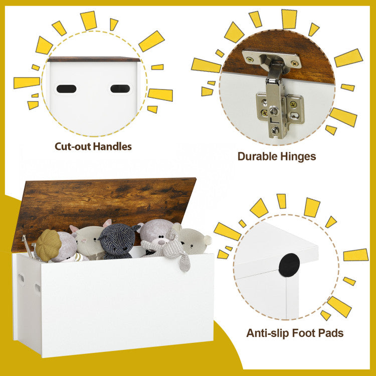 Flip-top Storage Chest with Self-hold Cover and Pneumatic Rod