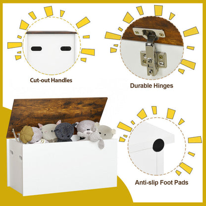 Flip-top Storage Chest with Self-hold Cover and Pneumatic Rod
