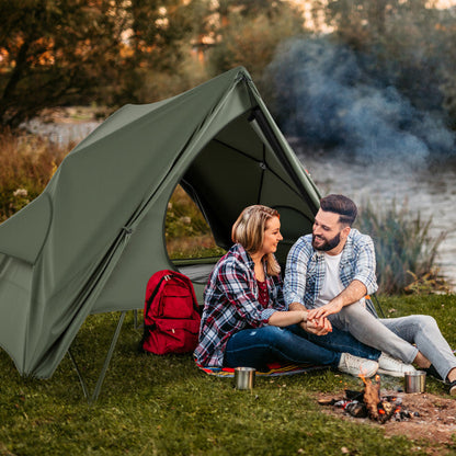 Foldable 2-Person Camping Cot Tent with Pop-up Tent Shelter and Portable Wheeled Bag