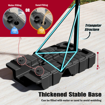 Foldable Basketball Hoop 7.54-10 ft Stepless Adjustable with PC Backboard
