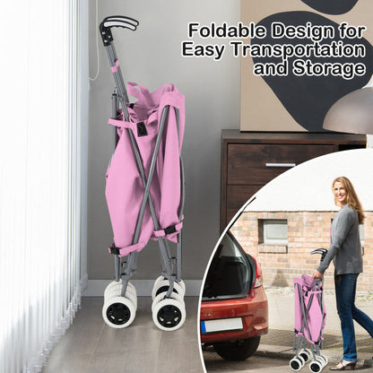 Folding Shopping Utility Cart with Water-Resistant Removable Canvas Bag