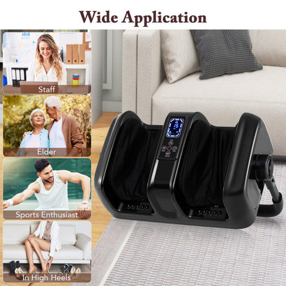 Foot and Calf Massager with Heat Shiatsu Deep Kneading Rolling Smart Electric Leg Massager