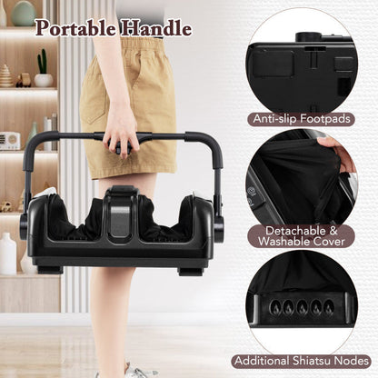 Foot and Calf Massager with Heat Shiatsu Deep Kneading Rolling Smart Electric Leg Massager
