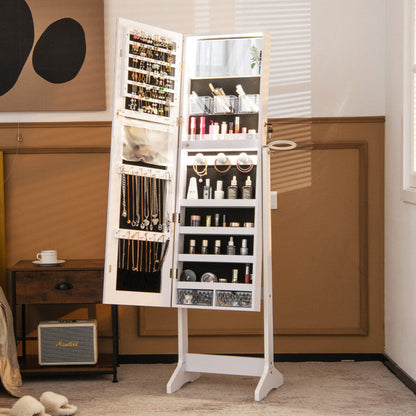 Freestanding Jewelry Cabinet with Full Length HD Mirror