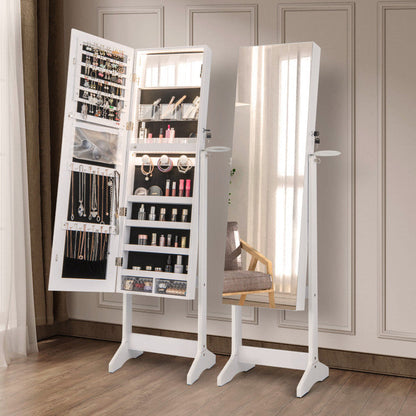 Freestanding Jewelry Cabinet with Full Length HD Mirror