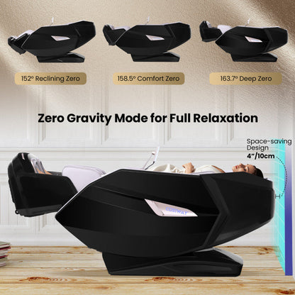 Kenzo 41-7D Dual Roller System Flexible Track Zero Gravity Full Body Massage Chair with Heart Rate Monitor and Health Detecti