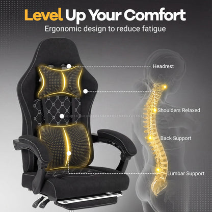 Gaming Chair Height Adjustable Computer Chair with Headrest Video Game Chair
