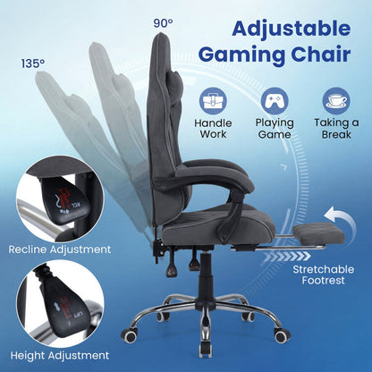 Gaming Chair Height Adjustable Computer Chair with Headrest and Lumbar Support