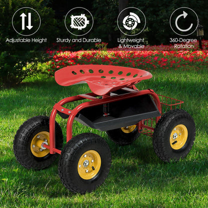 Garden Cart with Heavy Duty Tool Tray