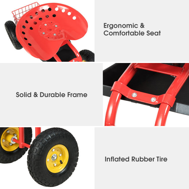 Garden Cart with Heavy Duty Tool Tray
