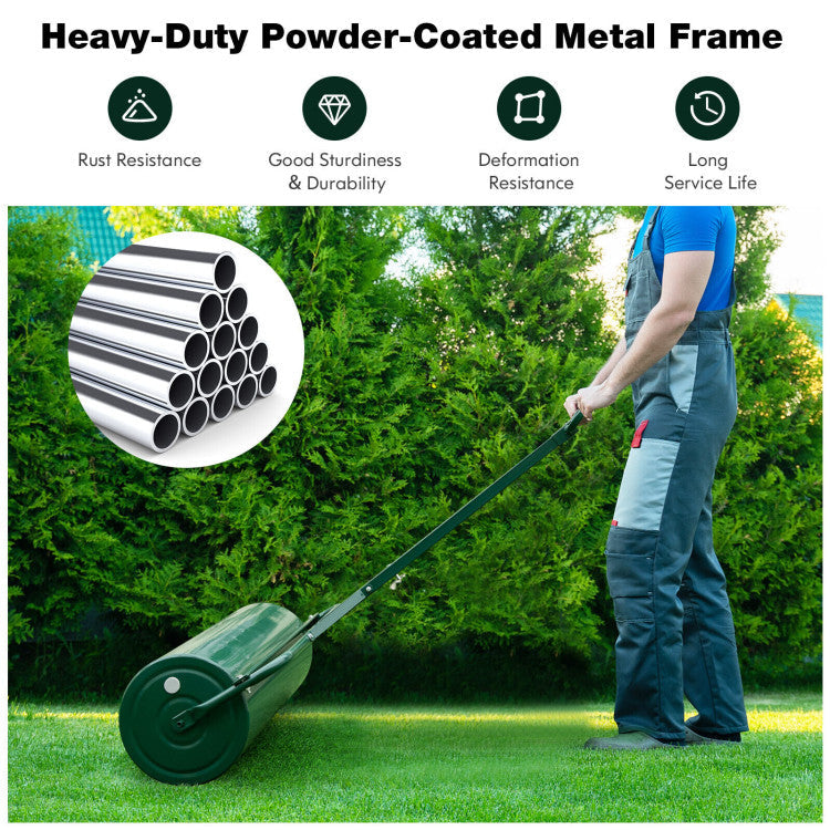 Metal Lawn Roller with Detachable Gripping Handle