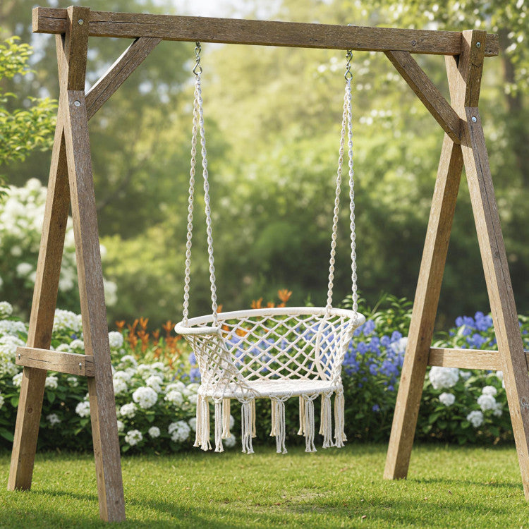 Hammock Chair Macrame Swing Hanging Cotton Rope Chair