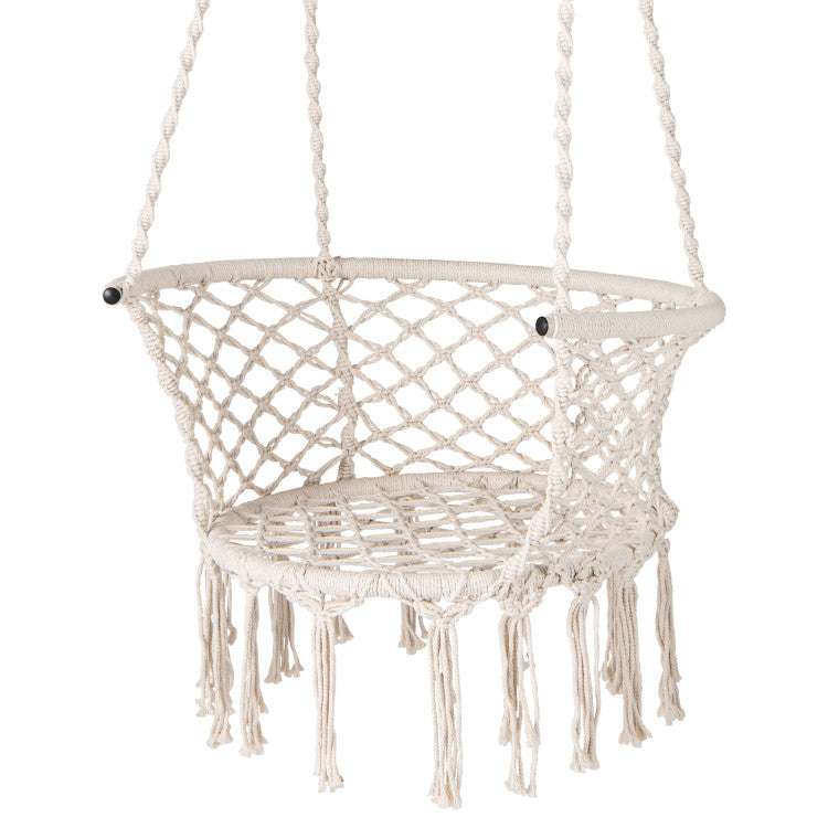 Hammock Chair Macrame Swing Hanging Cotton Rope Chair