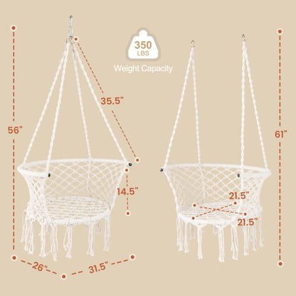 Hammock Chair Macrame Swing Hanging Cotton Rope Chair
