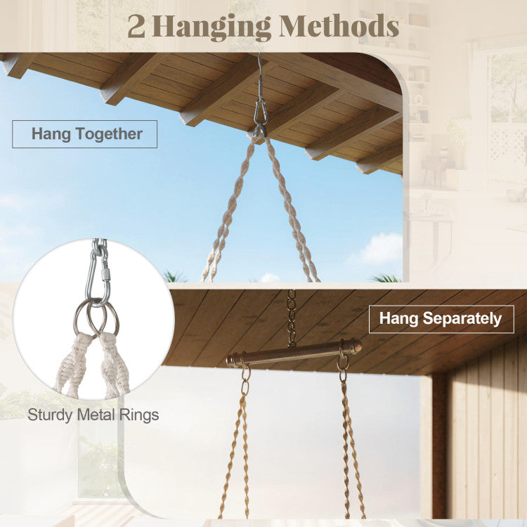 Hammock Chair Macrame Swing Hanging Cotton Rope Chair
