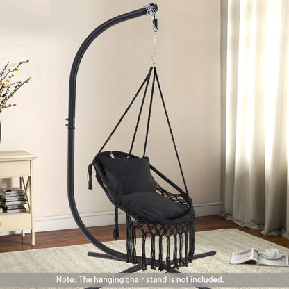 Hanging Hammock Chair with Soft Seat Cushions and Sturdy Rope Chain