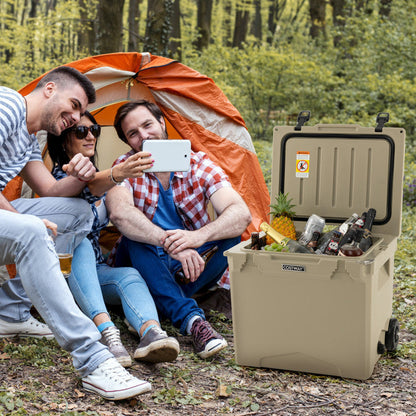 42 Quart Insulated Large Hard Cooler with Wheels and Handle