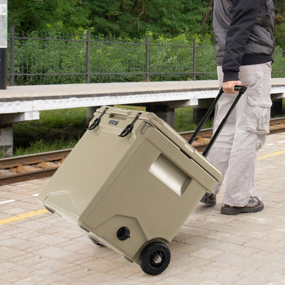42 Quart Insulated Large Hard Cooler with Wheels and Handle