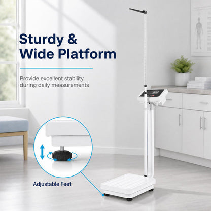 Digital Height and Weight Scale with Height Rod 400 lbs & LED Display