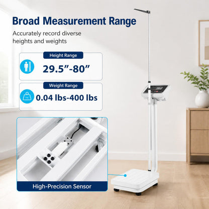 Digital Height and Weight Scale with Height Rod 400 lbs & LED Display