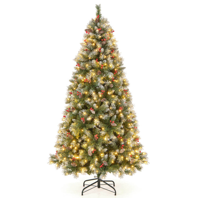 Hinged Christmas Tree with PVC Branch Tips and Warm White LED Lights