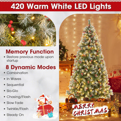Hinged Christmas Tree with PVC Branch Tips and Warm White LED Lights