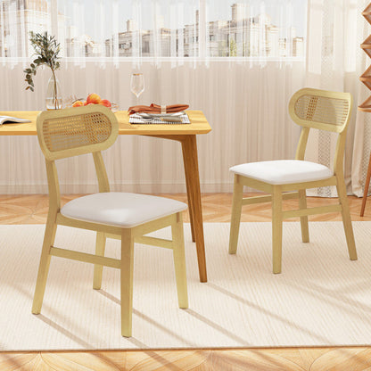 Indoor Mid Century Wood Dining Chairs Set of 2 for Dining Room