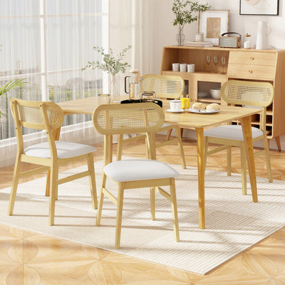 Indoor Mid Century Wood Dining Chairs Set of 2 for Dining Room