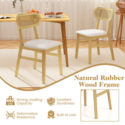Indoor Mid Century Wood Dining Chairs Set of 2 for Dining Room