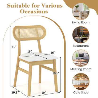 Indoor Mid Century Wood Dining Chairs Set of 2 for Dining Room