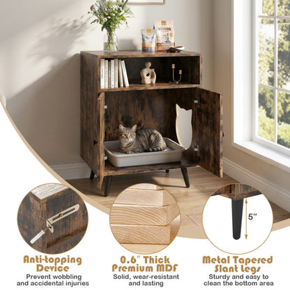 Industrial Cat Litter Box Enclosure with Entry and Open Compartment