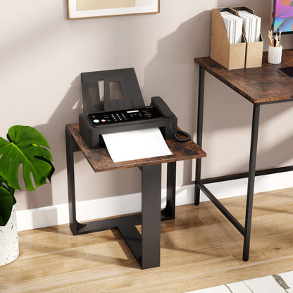 Industrial Sofa End Table with Metal Frame