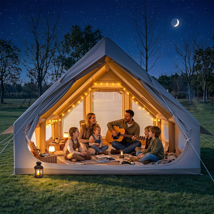 Inflatable Easy Setup 4 Season Waterproof Oxford Camping Tent for Camping with Stove Jack for 6-10 Person