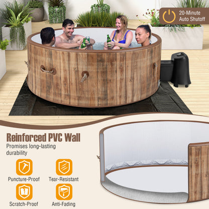 72 Inches Inflatable Hot Tub SPA with 120 Air Jets Electric Heater Pump for 4-6 Person