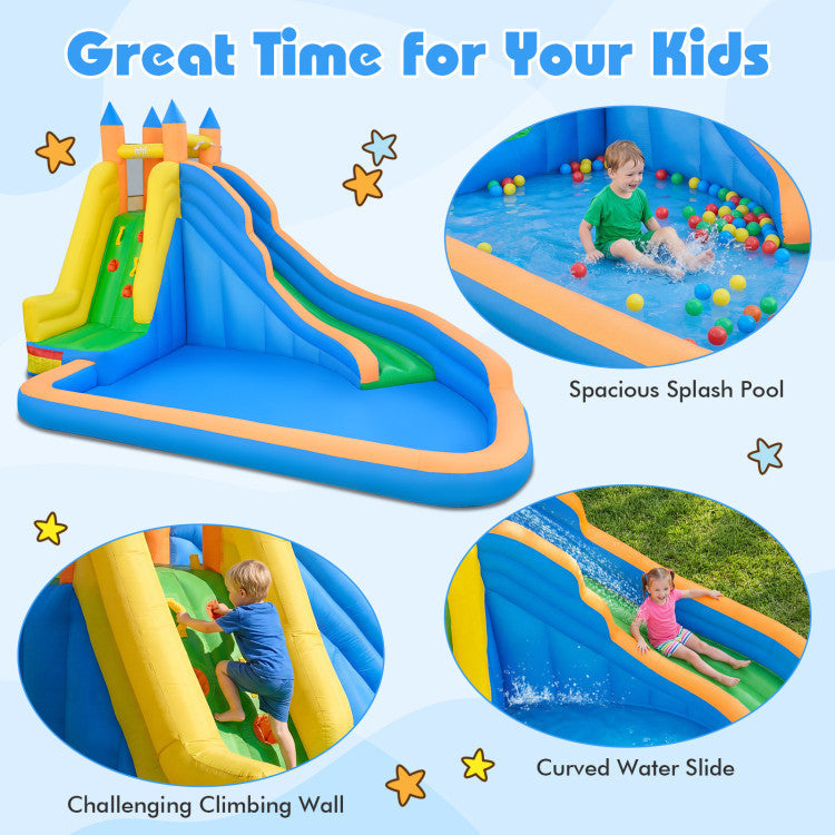 Inflatable Mighty Bounce House Jumper with Water Slide without Blower