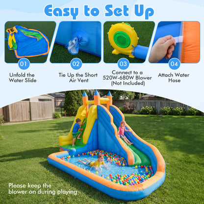 Inflatable Mighty Bounce House Jumper with Water Slide without Blower