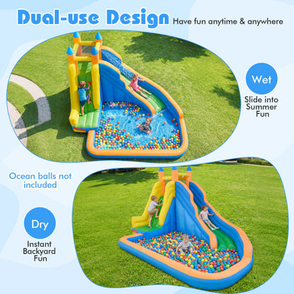 Inflatable Mighty Bounce House Jumper with Water Slide without Blower