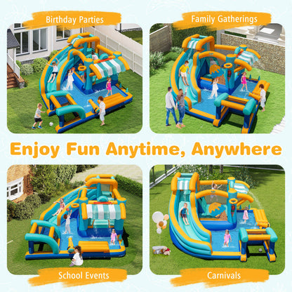 Inflatable Water Slide Bounce House Kids Jump Castle with 680W Blower