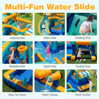 Inflatable Water Slide Bounce House Kids Jump Castle with 680W Blower