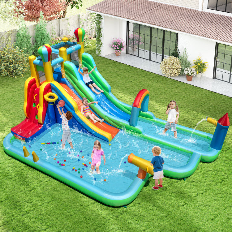 Inflatable Water Slide Park Giant Bounce House with 950W Blower