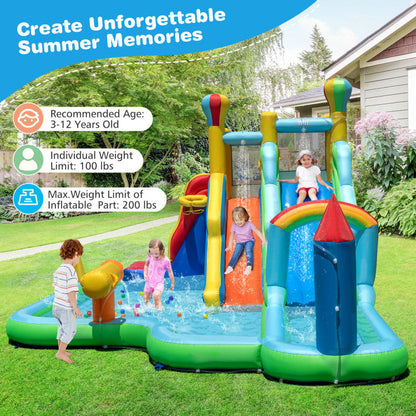 Inflatable Water Slide Park Giant Bounce House with 950W Blower