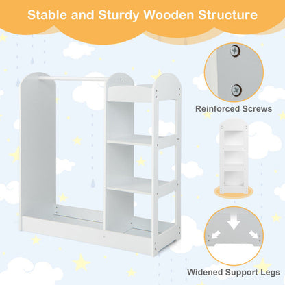 Dress-Up Storage Kids Wardrobe Closet with Mirror