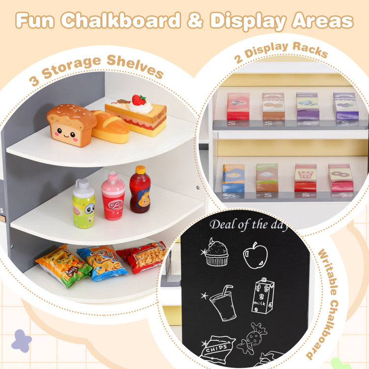 Kids Grocery Store Playset with Cash Register POS Machine