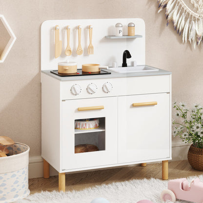 Kids Kitchen Playset with Cooking Accessories and Storage