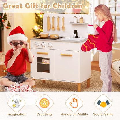 Kids Kitchen Playset with Cooking Accessories and Storage
