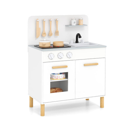 Kids Kitchen Playset with Cooking Accessories and Storage