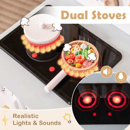 Kids Kitchen Playset with Cooking Accessories and Storage