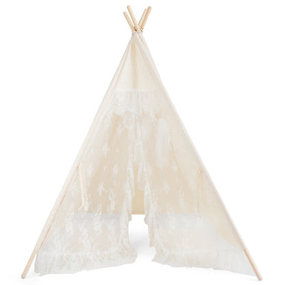 Kids Lace Teepee Tent Folding Children Playhouse with Bag