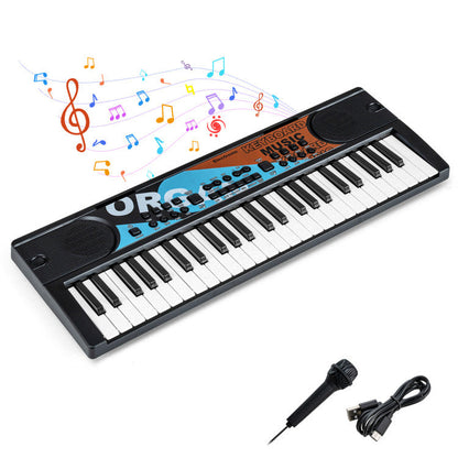 Kids Piano Keyboard 49 Keys Portable Electric Keyboard Piano with 8 Rhythms 8 Tones