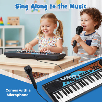 Kids Piano Keyboard 49 Keys Portable Electric Keyboard Piano with 8 Rhythms 8 Tones